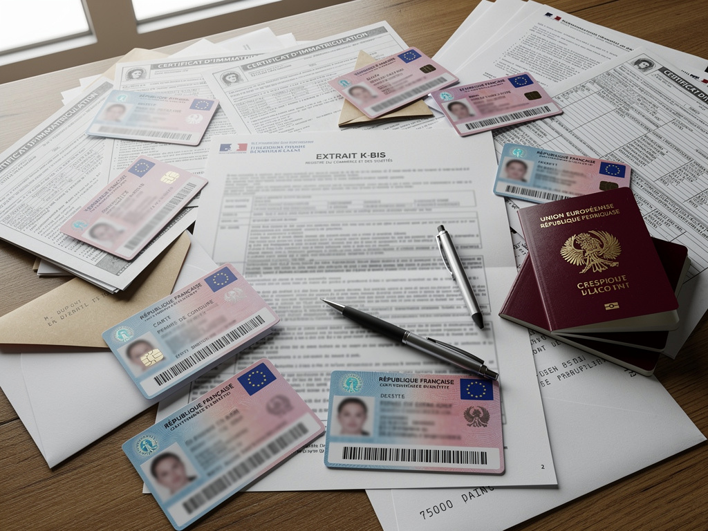 Bureau encombré de documents officiels